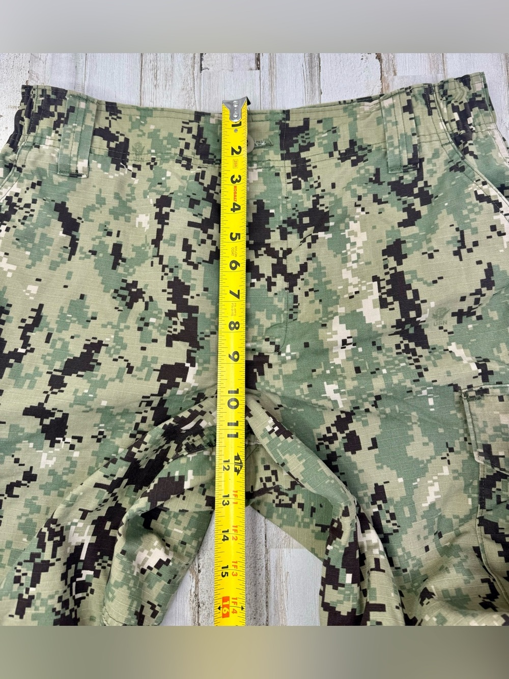 US Navy Pants Mens Medium Short Green NWU Type III Camo Cargo Seals Work Uniform - Picture 6 of 10